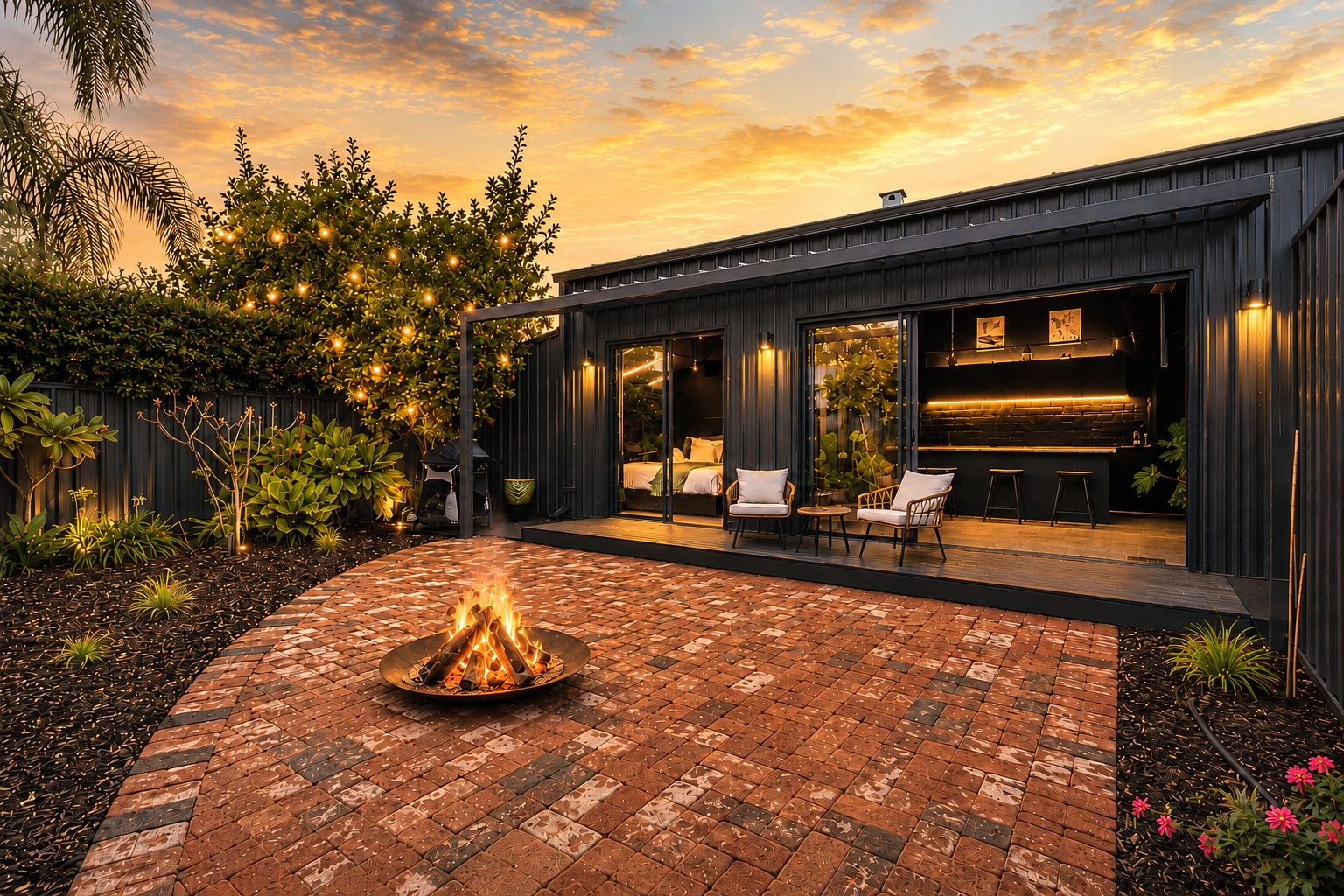 The Midnight Hideaway at sunset